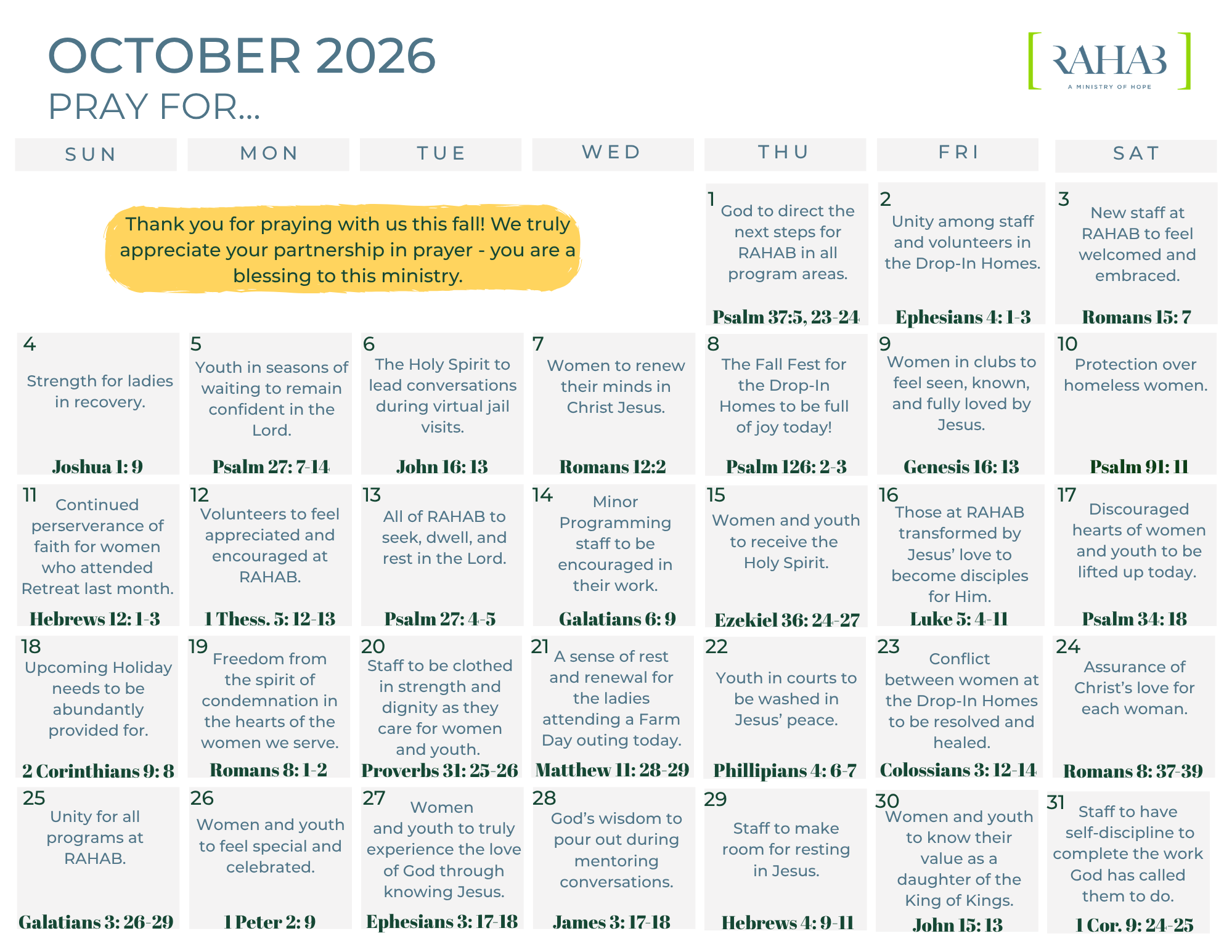 October26 Prayer Calendar Image